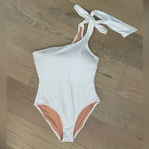 J. CREW Bow-tie one-shoulder one-piece swimsuit